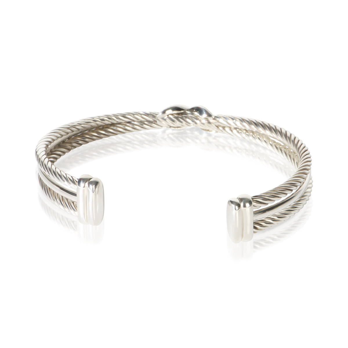 David Yurman Sterling Silver Diamond Crossover X Bracelet 3