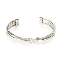 David Yurman Sterling Silver Diamond Crossover X Bracelet fv