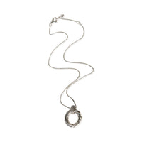 David Yurman Sterling Silver Diamond Cabe Circle Pendant 3