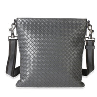 Bottega Veneta Grey Nappa Intrecciato Flat Messenger Bag Handbag id