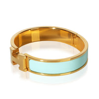 Hermès Gold Plated Clic H In Turquoise Bracelet 2
