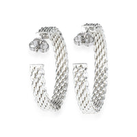 Tiffany & Co. Sterling Silver Somerset Mesh Hoop Earrings
