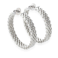 Tiffany & Co. Sterling Silver Somerset Mesh Hoop Earrings
