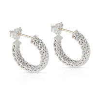 Tiffany & Co. Sterling Silver Small Somerset Mesh Hoop Earrings