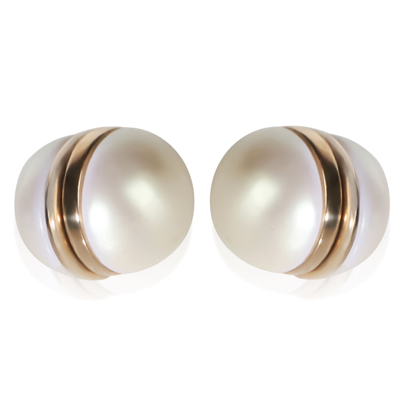 Gucci Gold Plated Faux Pearl Magnetic Earrings fv