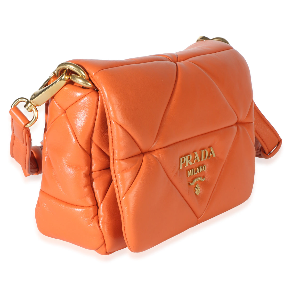 Prada Orange Nappa Small Patchwork System Chain Bag Handbag 3