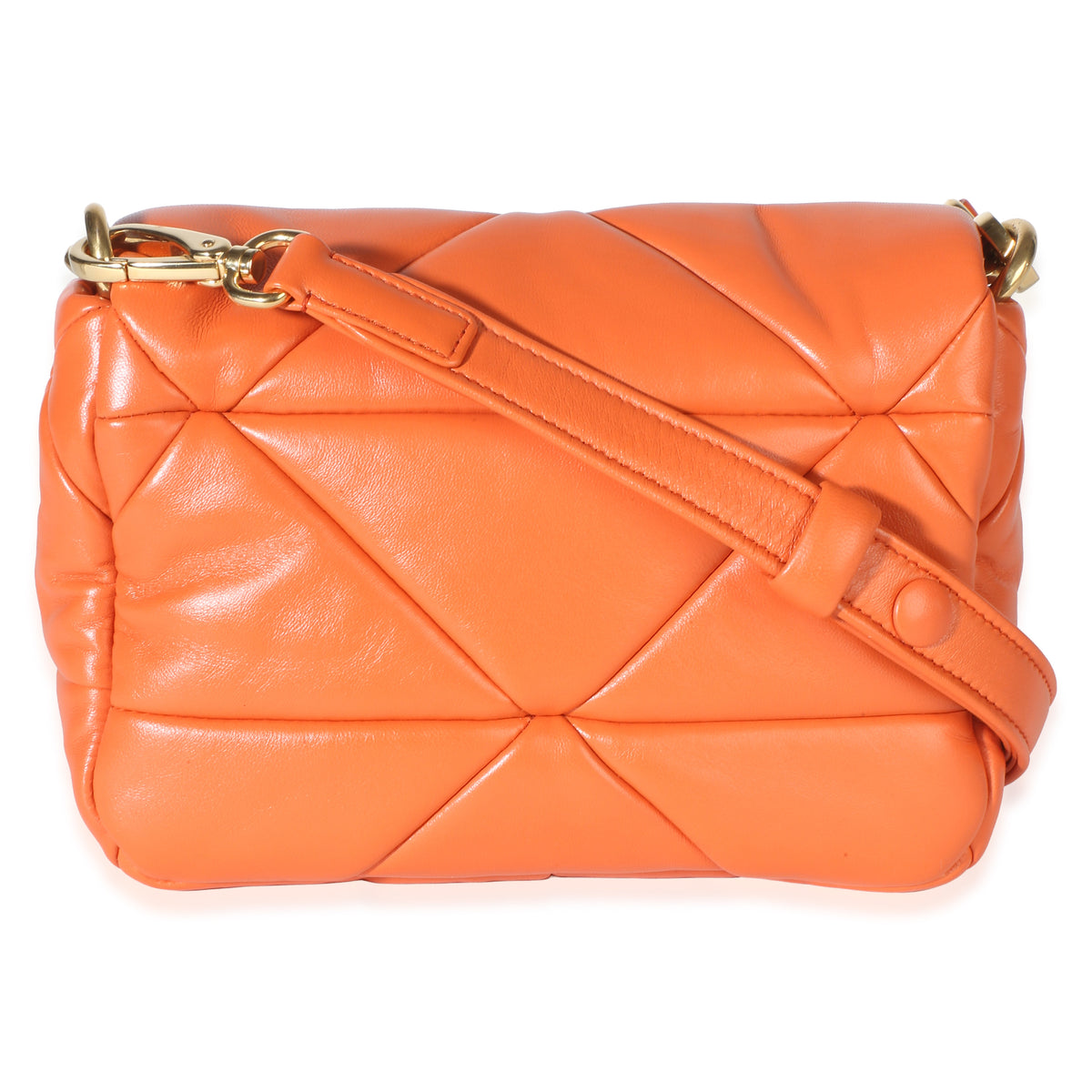 Prada Orange Nappa Small Patchwork System Chain Bag Handbag 4