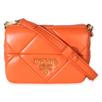 Prada Orange Nappa Small Patchwork System Chain Bag Handbag id