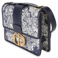 Christian Dior Blue Toile de Jouy Reverse Jacquard Canvas 30 Montaigne Flap Bag Handbag 2