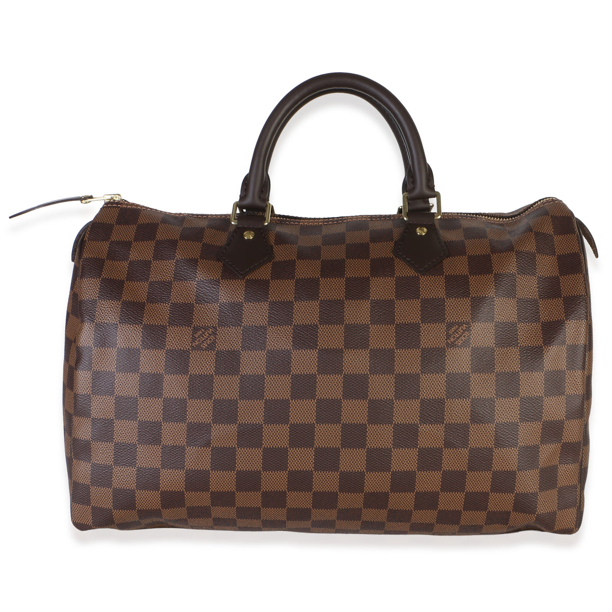 Louis Vuitton Damier Ebene Canvas Speedy 35 Handbag fv