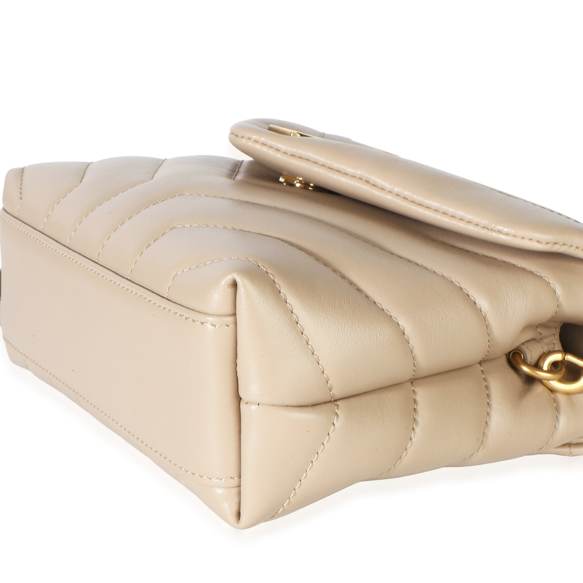 Saint Laurent Beige Calfskin Y Quilted Monogram Toy Loulou Handbag 7