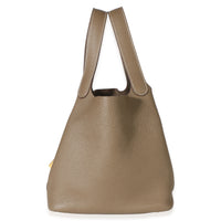 Hermès Etoupe Clemence Picotin Lock 22 GHW Handbag 4
