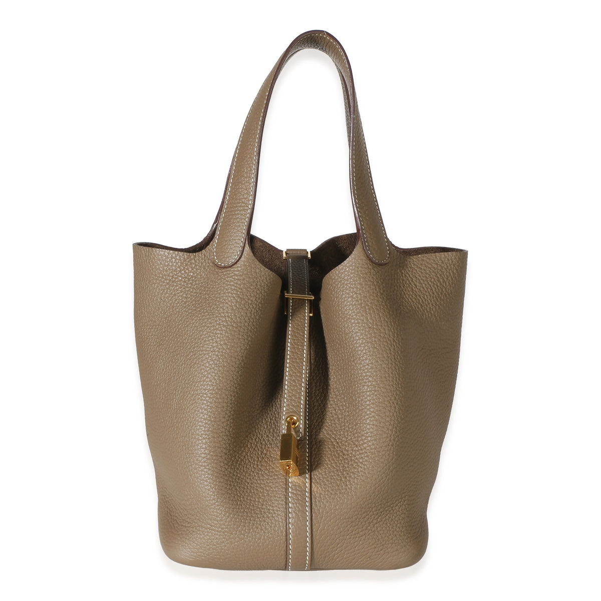 Hermès Etoupe Clemence Picotin Lock 22 GHW Handbag id