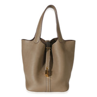 Hermès Etoupe Clemence Picotin Lock 22 GHW Handbag id