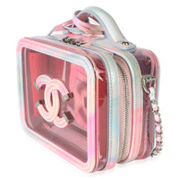 Chanel Pink PVC Patent Small Filigree Vanity Case Handbag 2
