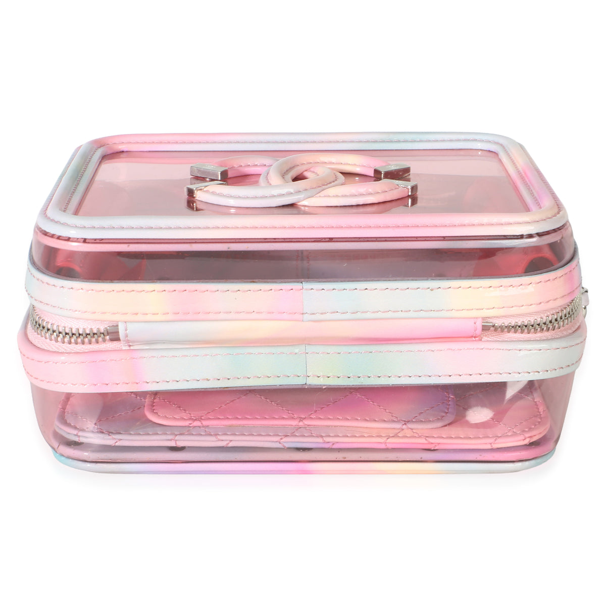 Chanel Pink PVC Patent Small Filigree Vanity Case Handbag 5