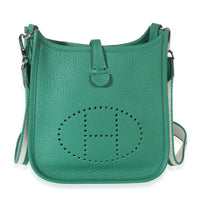 Hermès Vert Vertigo Clemence Mini Evelyne TPM 16 PHW Handbag id