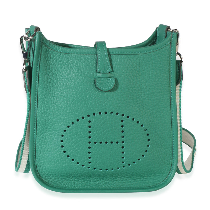 Hermès Vert Vertigo Clemence Mini Evelyne TPM 16 PHW Handbag id