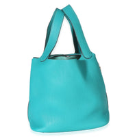 Hermès Bleu Paon Clemence Picotin Lock 22 PHW Handbag 3