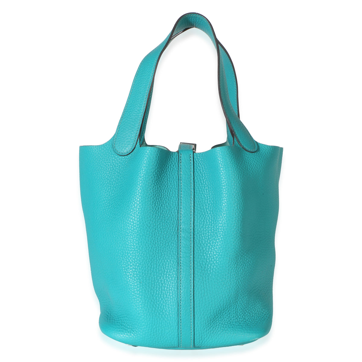 Hermès Bleu Paon Clemence Picotin Lock 22 PHW Handbag 5