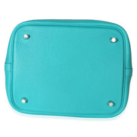 Hermès Bleu Paon Clemence Picotin Lock 22 PHW Handbag 6