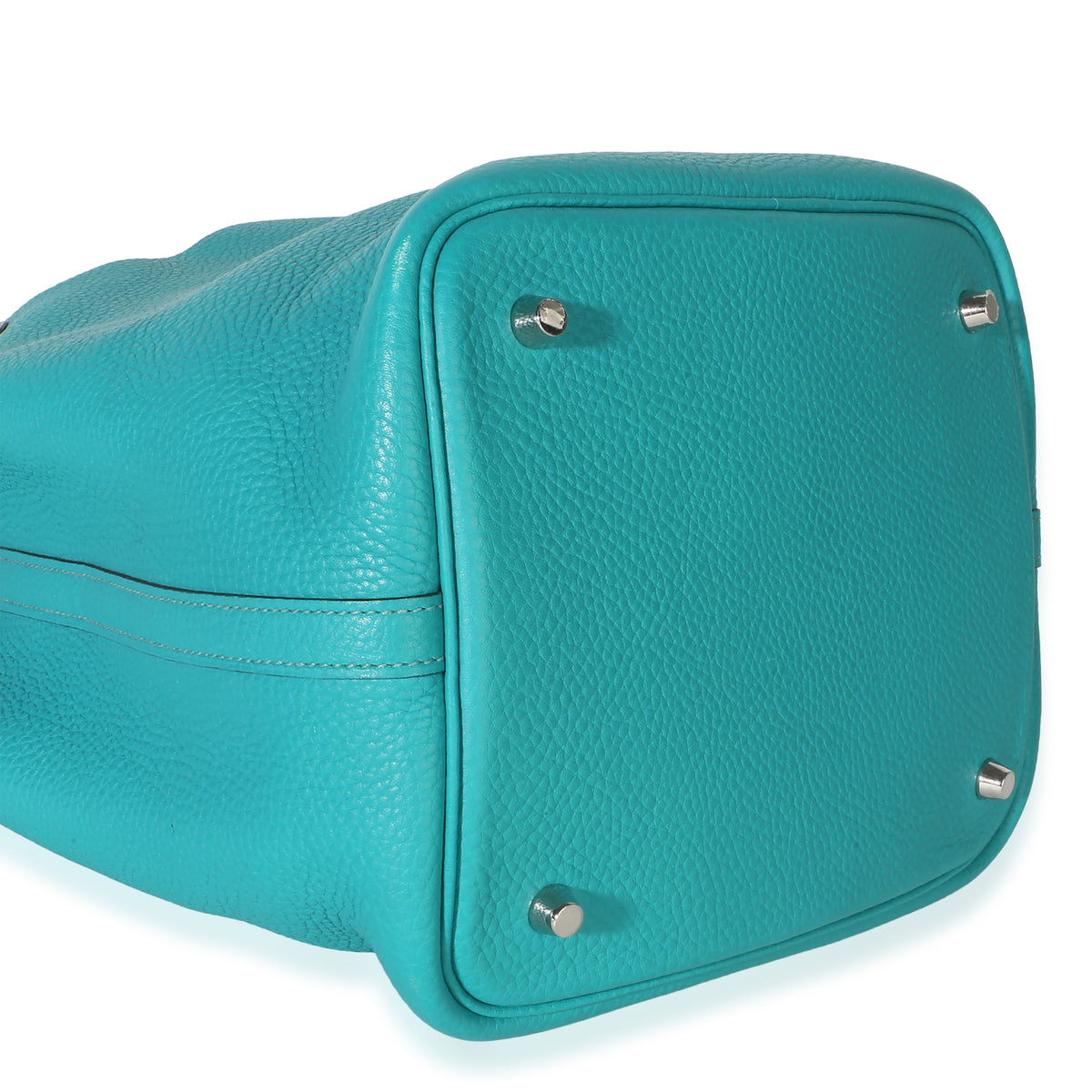 Hermès Bleu Paon Clemence Picotin Lock 22 PHW Handbag 8
