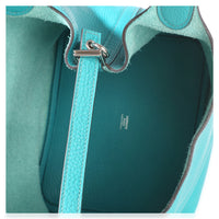 Hermès Bleu Paon Clemence Picotin Lock 22 PHW Handbag 9