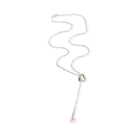 Tiffany & Co. Sterling Silver Pearl Elsa Peretti Open Heart Lariat Pendant 3