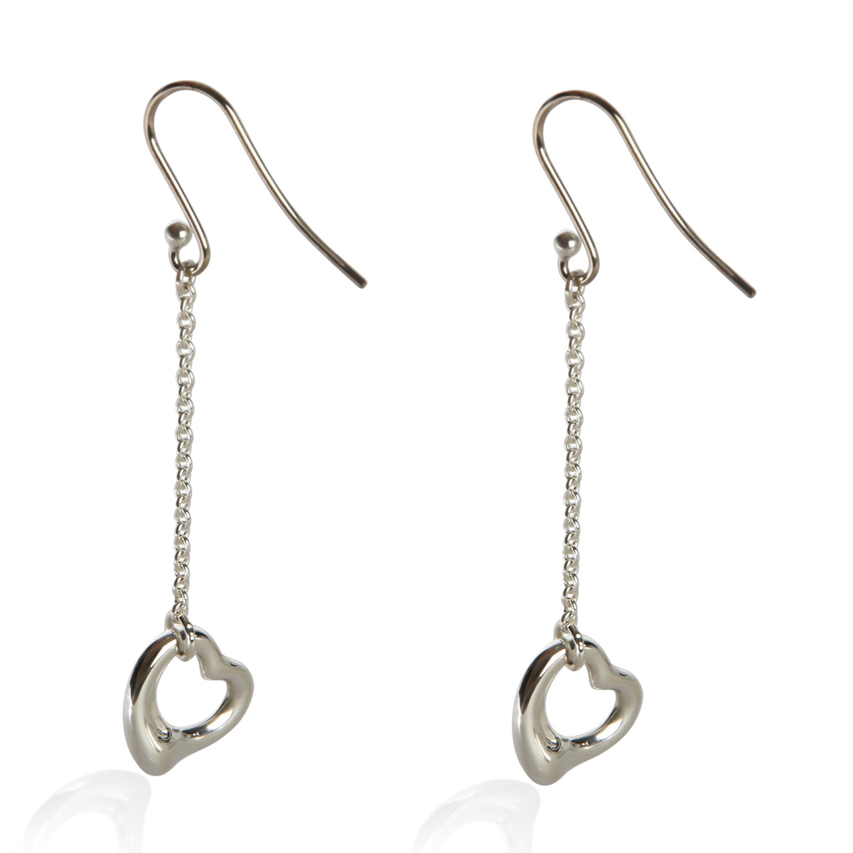 Tiffany & Co. Sterling Silver Elsa Peretti Open Heart Earrings clasp