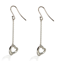 Tiffany & Co. Sterling Silver Elsa Peretti Open Heart Earrings clasp