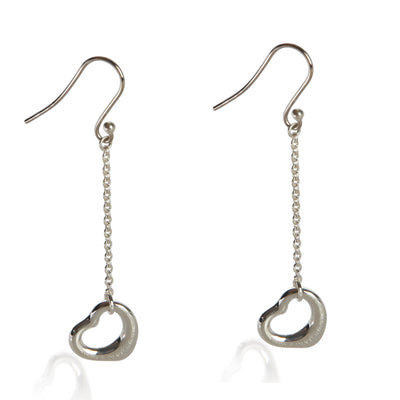 Tiffany & Co. Sterling Silver Elsa Peretti Open Heart Earrings fv