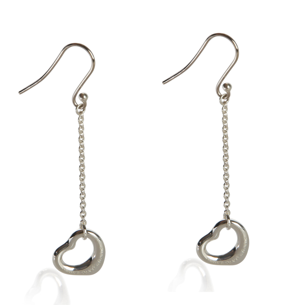 Tiffany & Co. Sterling Silver Elsa Peretti Open Heart Earrings fv