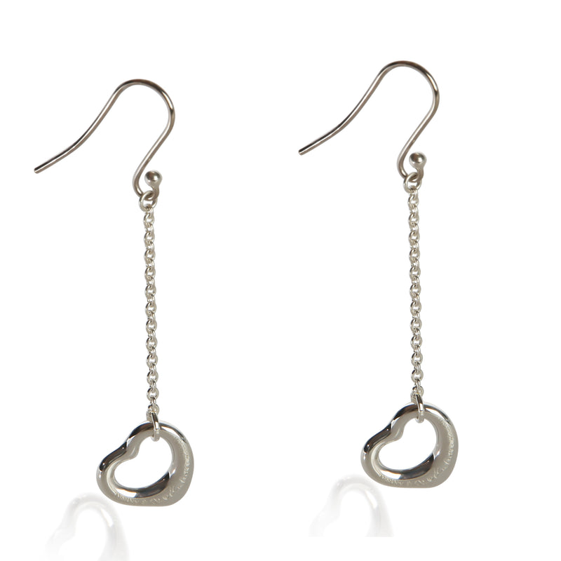 Tiffany & Co. Sterling Silver Elsa Peretti Open Heart Earrings fv