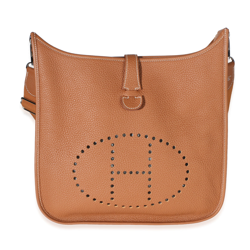 Hermès Gold Clemence Evelyne III 33 GM PHW Handbag id