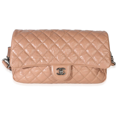 Chanel Light Beige Quilted Calfskin Medium Casual Rock Flap Bag Handbag id