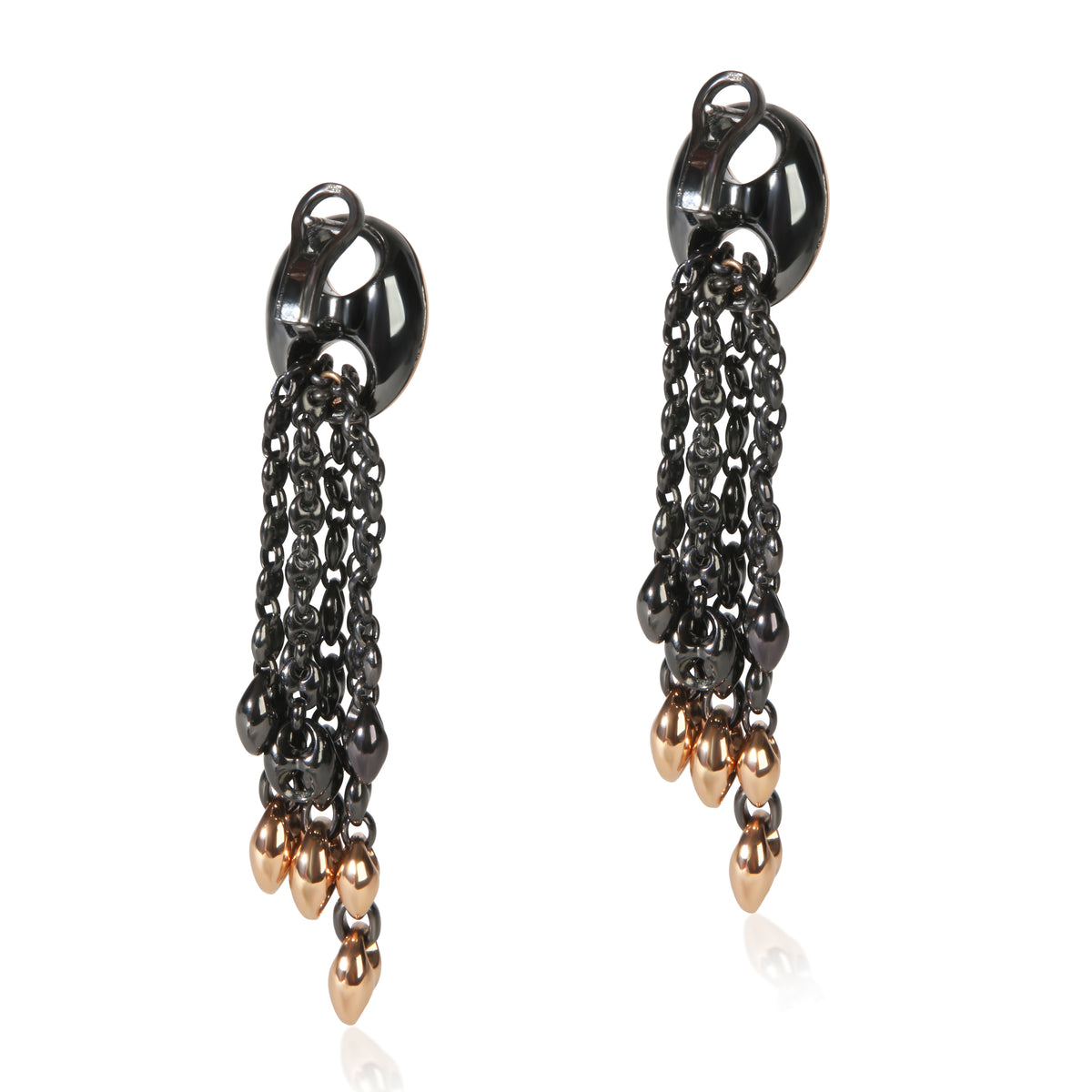 Gucci Rose Gold & Blackened Sterling Silver Mariner Link Earrings 3