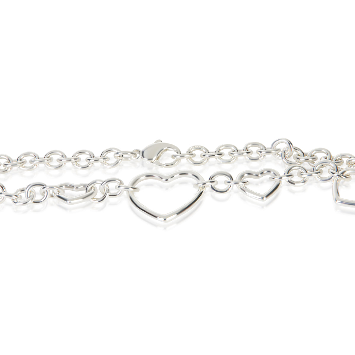 Tiffany & Co. Sterling Silver Open Heart Link Necklace 2
