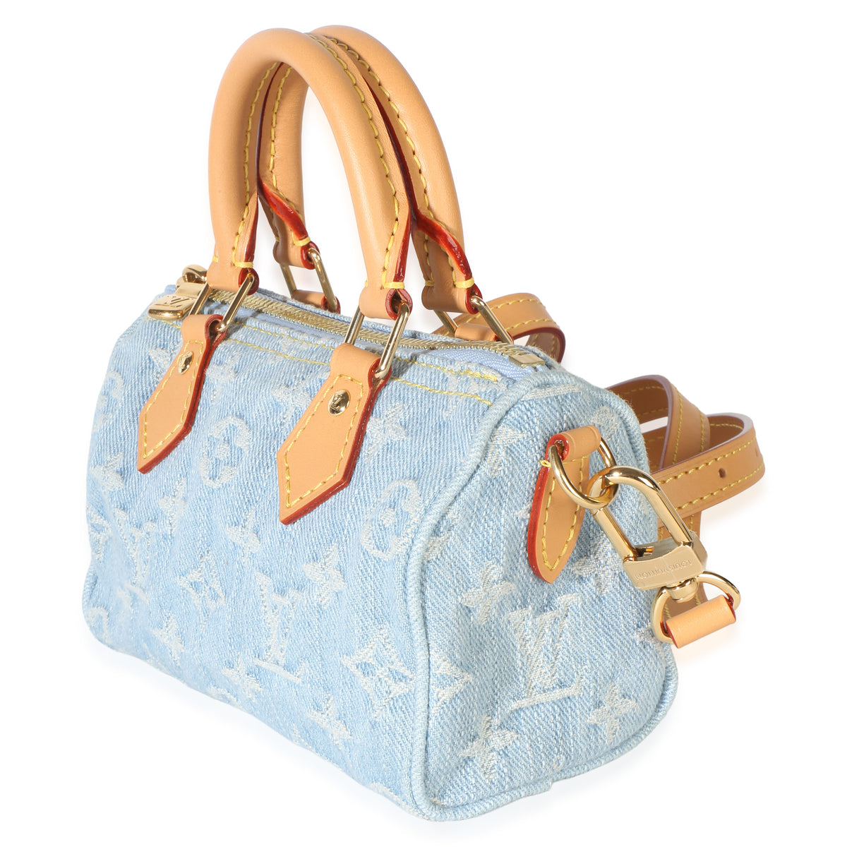 Louis Vuitton Sky Blue Monogram Denim Nano Speedy Handbag 2