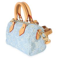 Louis Vuitton Sky Blue Monogram Denim Nano Speedy Handbag 2