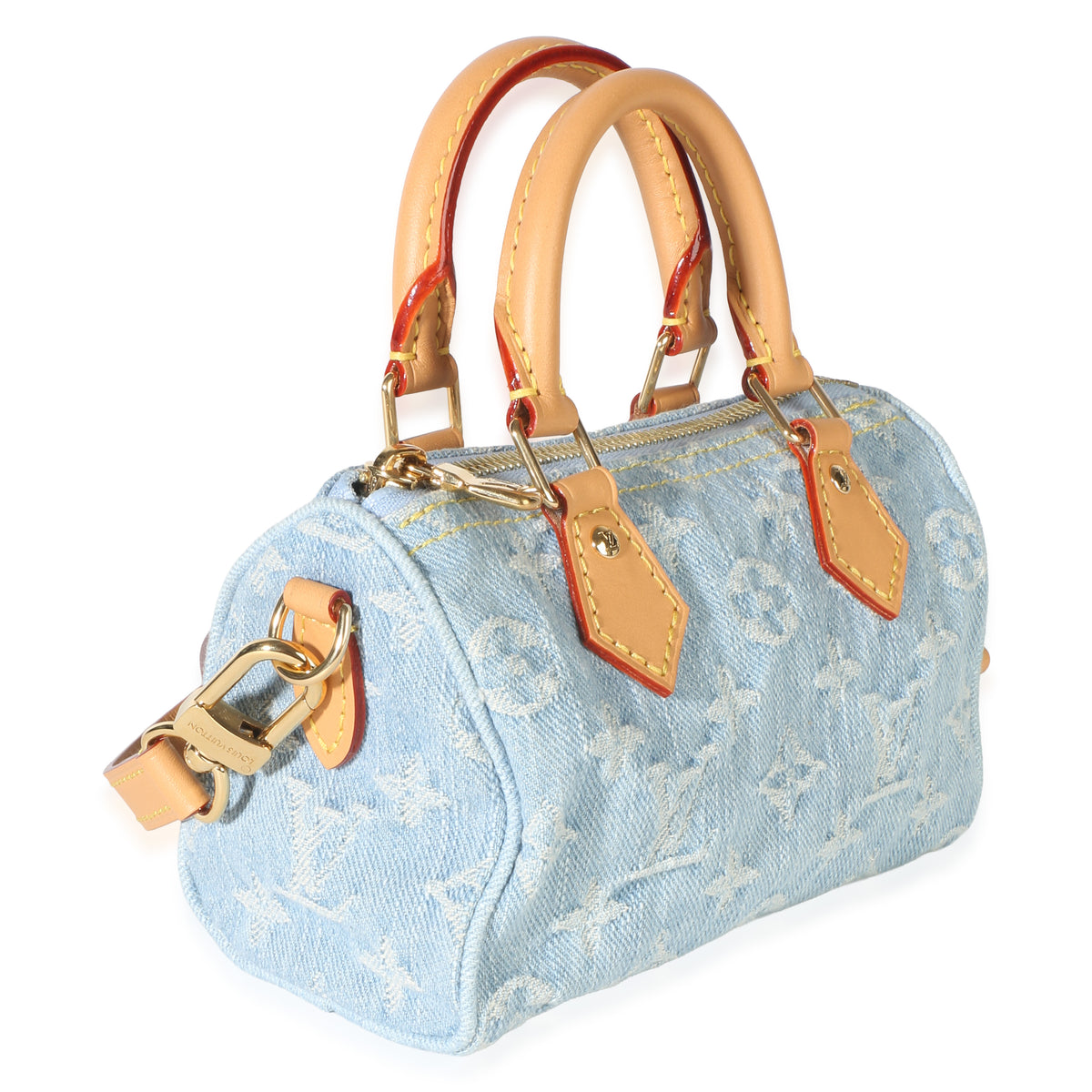 Louis Vuitton Sky Blue Monogram Denim Nano Speedy Handbag 3