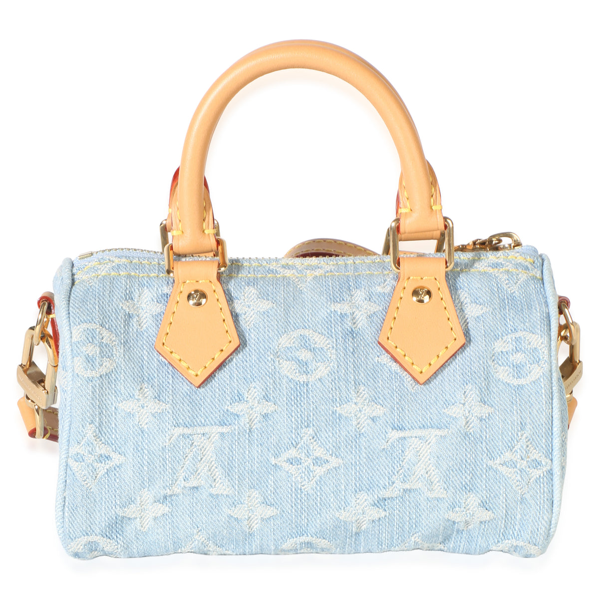 Louis Vuitton Sky Blue Monogram Denim Nano Speedy Handbag 4