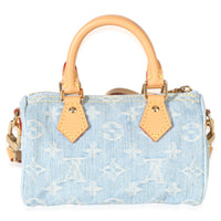 Louis Vuitton Sky Blue Monogram Denim Nano Speedy Handbag 4