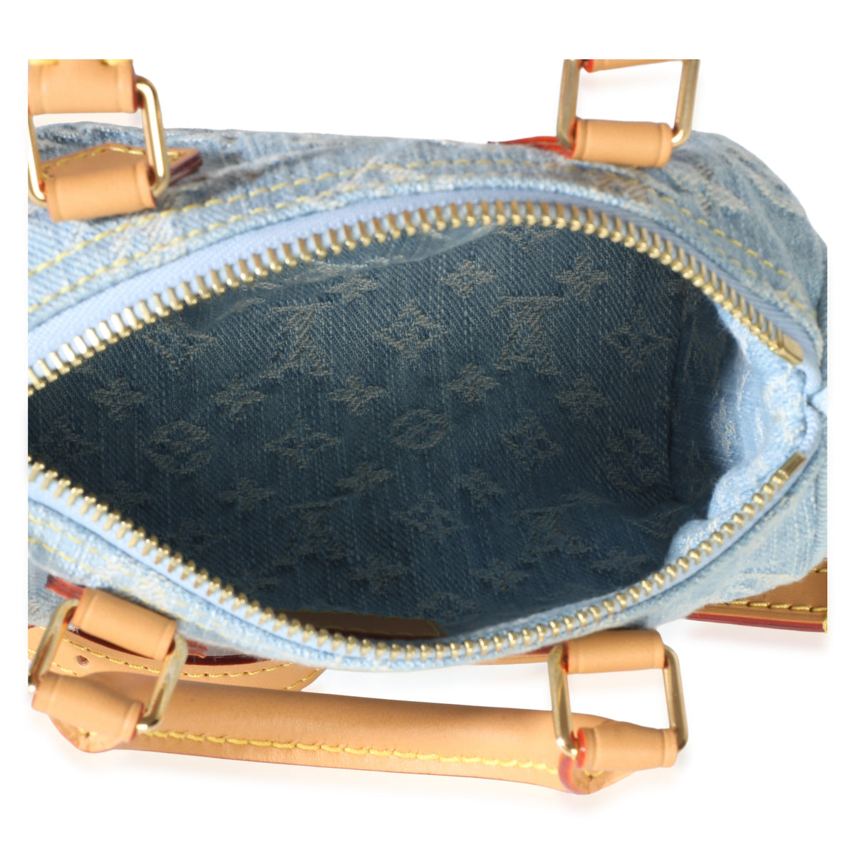 Louis Vuitton Sky Blue Monogram Denim Nano Speedy Handbag 8