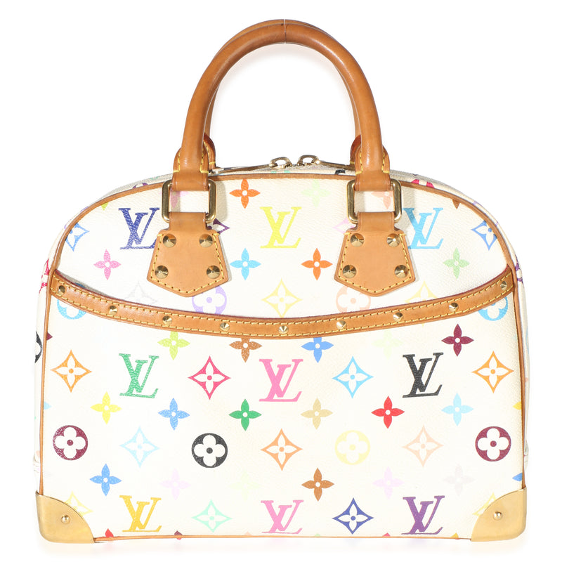 Louis Vuitton Vintage White Multicolore Monogram Canvas Trouville Handbag id