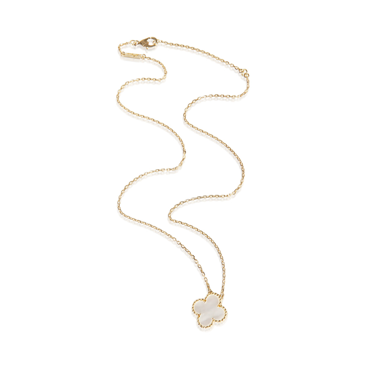 Van Cleef & Arpels Yellow Gold Mother Of Pearl Vintage Alhambra Pendant 3