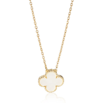 Van Cleef & Arpels Yellow Gold Mother Of Pearl Vintage Alhambra Pendant fv