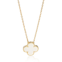 Van Cleef & Arpels Yellow Gold Mother Of Pearl Vintage Alhambra Pendant fv
