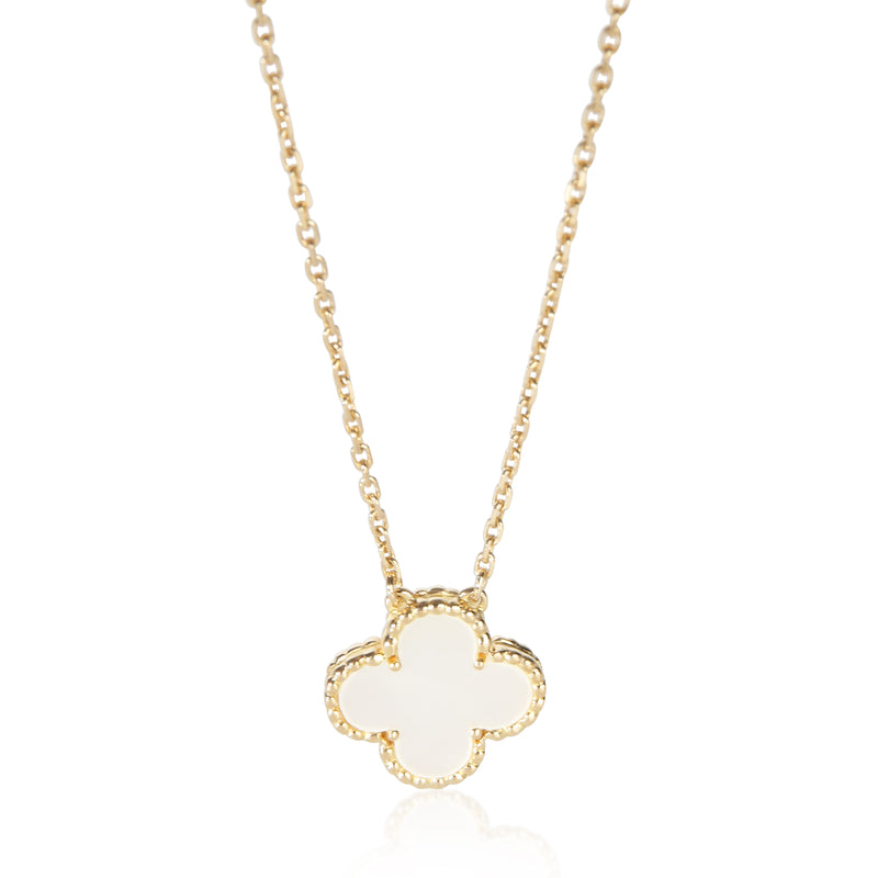 Van Cleef & Arpels Yellow Gold Mother Of Pearl Vintage Alhambra Pendant fv