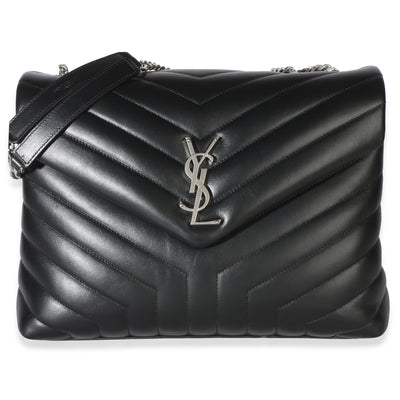 Saint Laurent Black Calfskin Y Quilted Medium Loulou Chain Satchel Handbag id