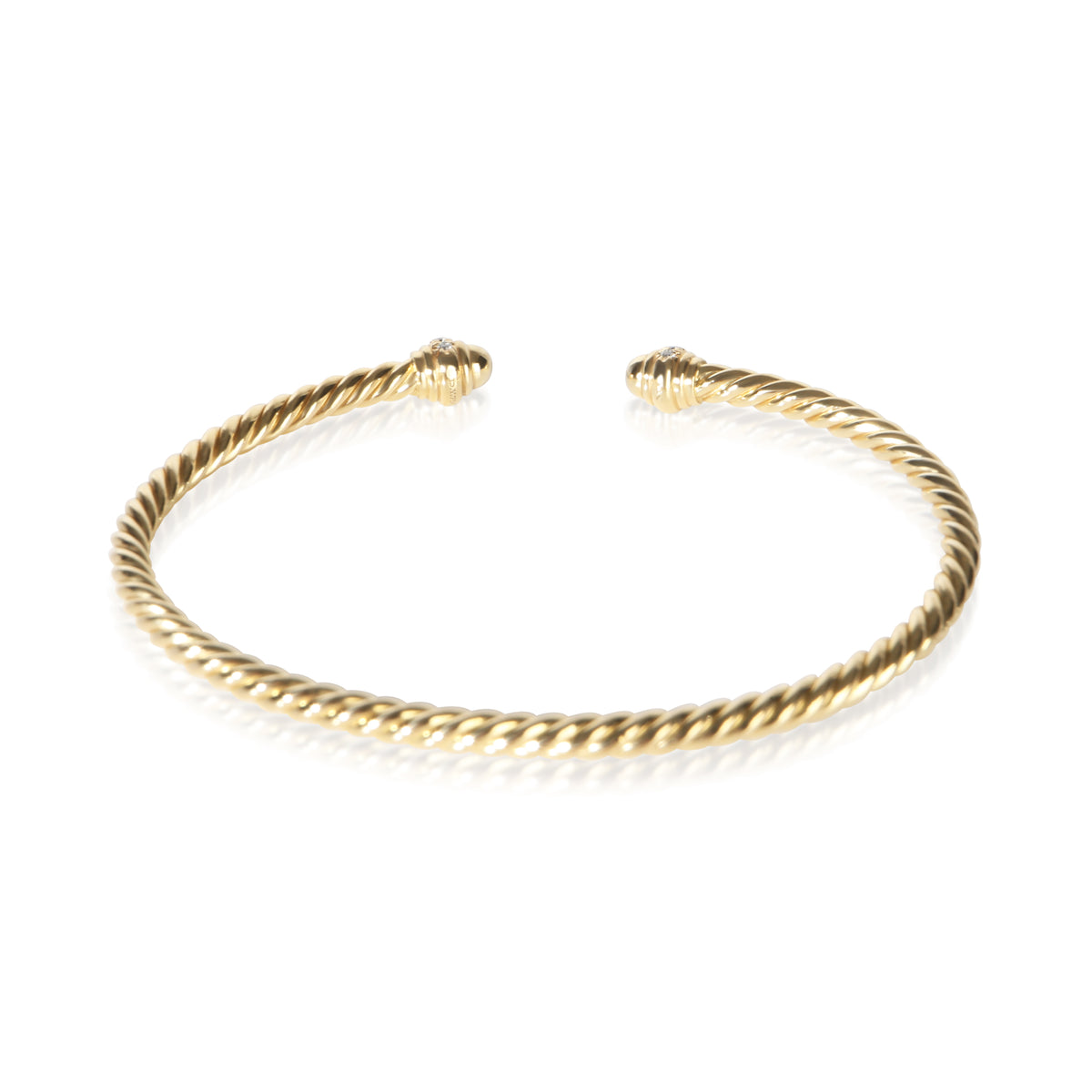 David Yurman Yellow Gold Diamond Cablespira Bracelet 3